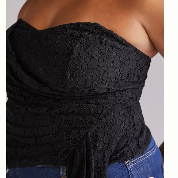 Corseted Corset Lace Boho Peasant Hipster Hippie Art Deco Farm Classy Blouse - Picture 6 of 7